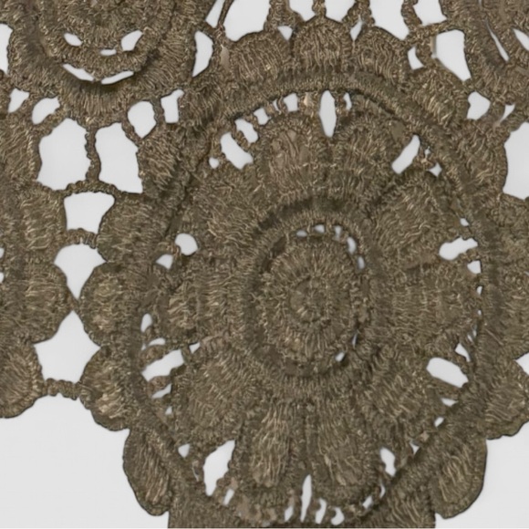 Cupio Olive Green Crochet Midi Dress | High-Low Hem | Size Small - Picture 4 of 5